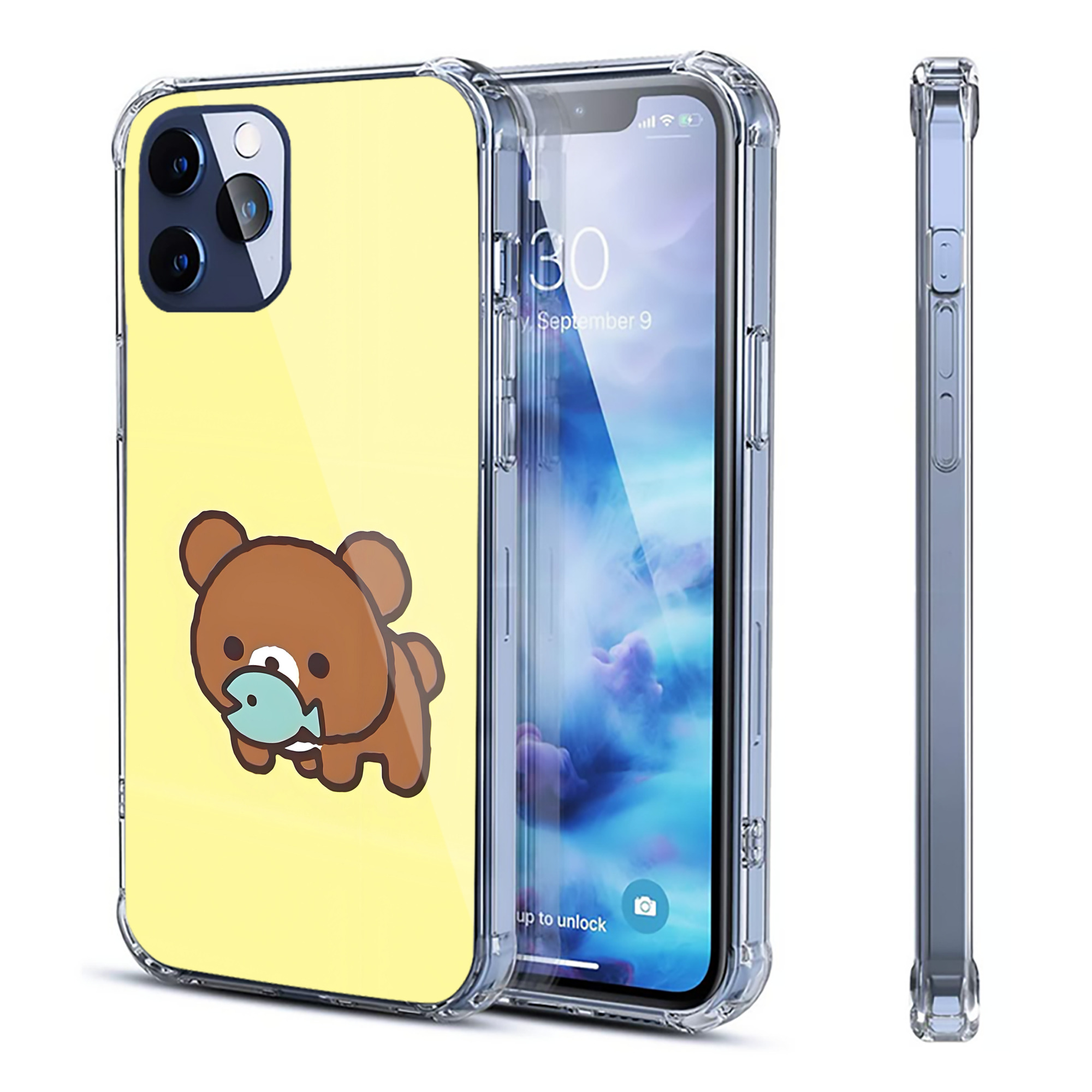 （画像用） リラックマ リラックマ キイロイトリ Rilakkuma Korilakkuma Kiiroitori 【iPhone 12シリーズ対応】透明スマホケース（クリアソフトケース）